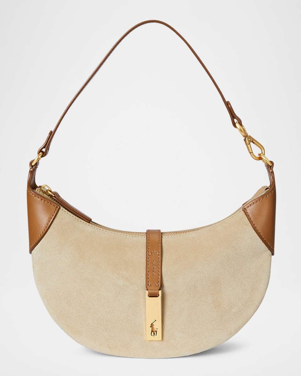 Polo ID Small Suede and Leather Shoulder Bag